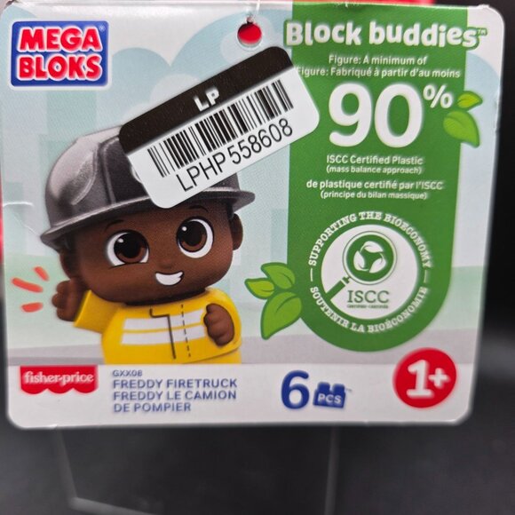 Mega Bloks Block Buddies Freddy Firetruck Toy 6 Pieces Age 1+ FSC Eco-Friendly P - Picture 4 of 9